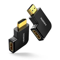 UGREEN HDMI L型変換アダプタ 左右変換 90度+270度（2個セット） HDMIオスtoメスアダプタ L型 HDMI延長アダプタ 4K/60Hz 3D対応 金メッキコネクタ