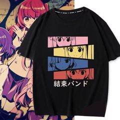 ぼっちざろっく tシャツ 後藤ひとり半袖 ブラック ホワイト Bocchi the rock 丸首 インナーシャツ ティーシャツ 綿シャツャ 柔らかい ゆったり 大きい カジュアル メンズ レディース 夏服 周辺 誕生日 プレゼント イベント 衣装 男女兼用