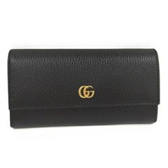 GUCCI 二つ折り長財布 GGマーモント レザー ブラック 456116