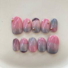 現品 ネイルチップ ニュアンスネイル もやもや ニット モヘア 韓国 カジュアル
