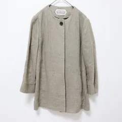 ロシャス レリアン ROCHAS Leilian リネン ジャケット ノーカラー トップス ロゴボタン a917898のサムネイル