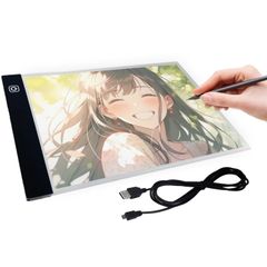 【新着商品】トレース台 A4 LED ライトテーブル 【明るさを自由に調整できる】 無段階調光 1.5m×USBコード付き (A4サイズ)