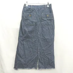 ◇ Θ ehka sopo エヘカソポ ウエストゴム ロング タイト デニムスカート サイズF インディゴブルー レディース E  【1502060004916】