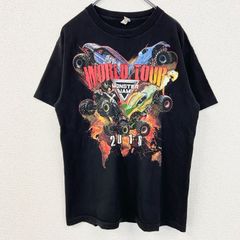 古着 used　メキシコ製　ALSTYLE　半袖両面プリントTシャツ　モンスタージャム　モーターカー　黒　ブラック　Mサイズ