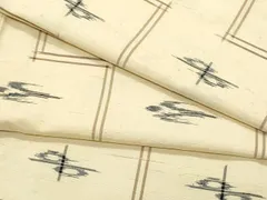 平和屋着物▽上質な紬　単衣　琉球絣文様　正絹　逸品　CAAQ8995vf