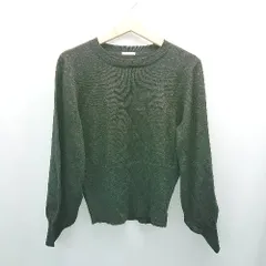 ◇ GU ジーユー クルーネック ラメ入り 生地薄手 長袖 ニット サイズL ブラック レディース E  【1308160012277】