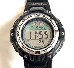 稼働 CASIO SGW-100J カシオ 防水＆温度＆方位 腕時計 ブラック 現状品