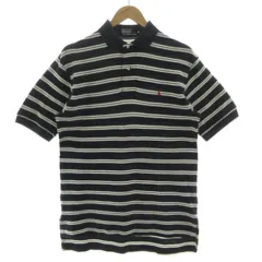 ポロ バイ ラルフローレン Polo by Ralph Lauren ポロシャツ ニット ポニー刺繍 半袖 日本製 コットン ボーダー ネイビー 濃紺 アイボリー M
