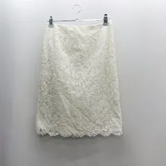 ◇ Θ NATURAL BEAUTY BASIC レース ミニ丈 タイト スカート サイズM オフホワイト レディース E  【1501230049832】