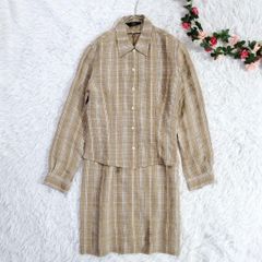 〚ensuite〛(3)L相当　上品チェック柄シャツワンピースセットアップ