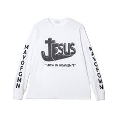 MAYO JESUS PRINT Long Sleeve Tee - WHITE プリント ロンT 長袖Tシャツ ホワイト