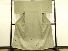 平和屋着物■訪問着　舞葉文　たたき染め　金彩　正絹　逸品　AAAS2834ay