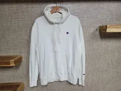 L 100 サイズ Champion(チャンピオン) ビッグロゴ リバースウィーブ フード付きTシャツ