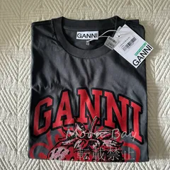 新品未使用 GANNI ファッション イチゴパターンプリント  ガニー コットン 半袖 Tシャツ