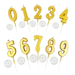 【在庫セール】高級 誕生日を祝う ろうそく 数字 ロウソク おしゃれ 10点セット スタイリッシ 0～9 バースデーナンバーキャンドル 記念日キャンドルウエディングパーティー卒業パーティー KALOLINNA