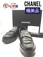 【極美品】CHANEL シャネル ココマーク ローファー サイズ36 1/2 ブラック×シルバー金具