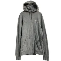 adidas ロゴスウェット パーカー S グレー アディダス 刺繍 スポーツ プルオーバー 古着卸 アメリカ仕入 a612-5107