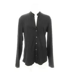 ジェームスパース JAMES PERSE STANDARD シャツ ブラウス カットソー バンドカラー スキッパー 長袖 コットン ストレッチ シンプル 1 黒 ブラック /MN7のサムネイル