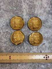【中古】イギリス製20㎜ブレザー用金ボタン4個セット