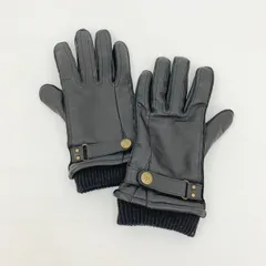 DENTS 手袋 グローブ レザー 本革 裏地ニット 防寒 シンプル ボタン付き 通勤 ビジネス プレゼント メンズ Mサイズ デンツ 服飾 DF13947■