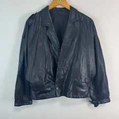 90s レザージャケット ブルゾン ヴィンテージ  古着 ブラック メンズ レトロ ストリート アメカジ オーバーサイズ フランス製