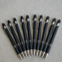 ボールペン 10本 黒 ブラック 油性 1.0 タッチペン機能付き スマホタッチペン まとめ売り 粗品 ノベルティ ばらまき プレゼント