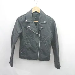 ◇ ⊇ UNIQLO ユニクロ フェイクレザー 長袖 ライダースジャケット サイズS ブラック レディース E  【1507030016548】