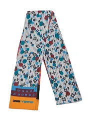 新品同様 ルイヴィトン バンドー スカーフ シルク 100％ モノグラム ドッツ ロゴ ホワイト ピンク LOUIS VUITTON