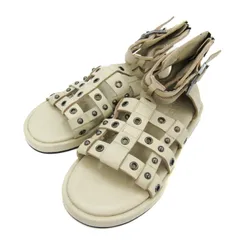 ザラ サンダル グラディエーター スタッズ フラット 靴 レディース 39サイズ ベージュ ZARA 【中古】