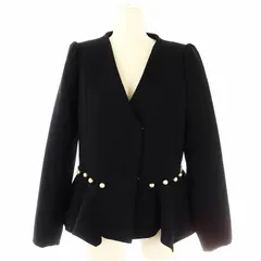 チェスティ Chesty パール ジャケット ノーカラー 1 紺 ネイビー /AT ■OSのサムネイル