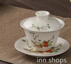 磁器 茶器 黒金馬蹄三才蓋碗 茶碗 煎茶器 新品未使用