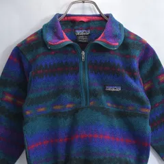 Kids 90s アメリカ製 patagonia パタゴニア F3 サカジャウィア柄 フリース プルオーバー ヴィンテージ ネイティブ柄 総柄 子供用アウトドア ビンテージ USA古着 キッズ5