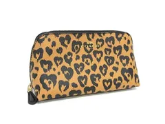 ■美品■COACH コーチ F23627 レザー レオパード メイクポーチ 化粧ポーチ マルチポーチ マルチケース ブラウン系×ブラック系 DJ1117