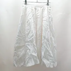 ◇ ⊂ MERCURYDUO<!-利用不可文字-!> マーキュリーデュオ 綿麻混合 膝下 ギャザー スカート サイズF ホワイト系 レディース E  【1409240060703】