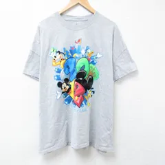 XL/古着 ヘインズ Hanes 半袖 Tシャツ メンズ ディズニー DISNEY ミッキー MICKEY MOUSE 大きいサイズ クルーネック グレー 霜降り spe 24j