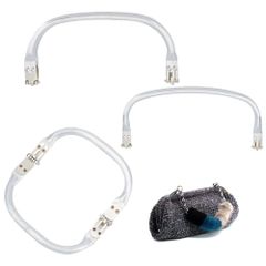 新品 PH PandaHall 3個 がま口 口金 3サイズ コ字型 アルミバネ口金 がま口留め具 内部止め金ロ 財布ハンドル バッグ 修理用 取っ手 ハンドメイド製作に 交換用ハンドル DIY 手芸用 角型24.4/19.5/12.4 mm