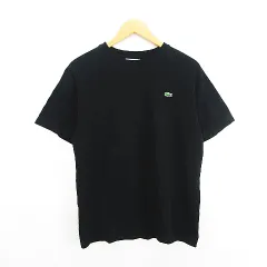 ラコステ LACOSTE Tシャツ カットソー 半袖 クルーネック レギュラーフィット 鹿の子 コットン ER 3 US S ブラック ※EKM
