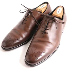 美品◆Ermenegildo Zegna COUTURE エルメネジルドゼニアクチュール ホールカット メダリオン レザーシューズ ブラウン 7 1/2 伊製のサムネイル