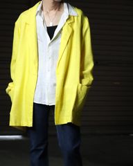 USA made vitamin color padless tailored jacket oversized ビビッドカラー ジャガード オーバーサイズ イージー テーラードジャケット シングル イエロー USA製 90年代
