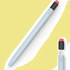 【人気商品】柔らかなシリコン材質 鉛筆レトロデザイン Apple Apple Pencil Pencil 初代に適用 第一世代用シリコン保護ケース (ライトブルー) AhaStyle