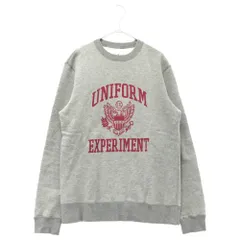UNIFORM EXPERIMENT (ユニフォームエクスペリメント) フロントエンブレムプリント クルーネックスウェット トレーナー グレーのサムネイル