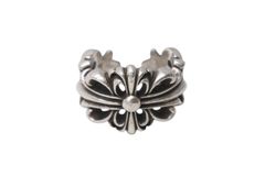 CHROME HEARTS クロムハーツ ダブルフローラルクロスリング 指輪 サイズ14号 重量約15.4g シルバー925 美品 中古 4b001506
