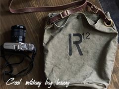 ★豪華 アメリカン ウォッシュド ミリタリー キャンバス 2wayショルダーバッグ カーキ 新品 ミリタリー US NAVY 軍物 キャンプ レトロ★