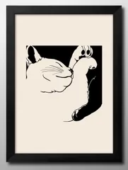 14457夢の中 猫 ネコ A3 サイズ ポスター アート おしゃれ 絵画 インテリア 北欧 イラスト マット紙 艶消し アートパネル 額 フレーム デザイン 壁掛け ギフト 新築祝い ディスプレイ