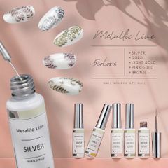 Free Shipping! Draw thin lines with this "Metallic Line Gel" liner brush. Metallic color gel. Gel nail art gel. Gel nail supplies. Nails. Nail Studio. [Metallic Line Gel]
