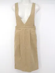 ◇ rienda リエンダ コーデュロイ バックスリット 膝下丈 ジャンパースカート サイズM ベージュ系 レディース P  【1305060006559】