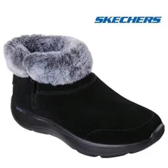スケッチャーズ あったか 防寒 レディース ブーツ スニーカー オンザゴー アンコール - スノーキャップド 144848 SKECHERS ON THE GO BKGY ブラックグレー スエード