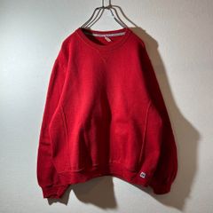 ラッセルアスレチック 00s 無地レッドスウェット 前V L相当