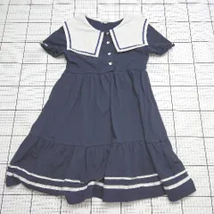 ◇ ⊂ any FAM エニィファム シンプル系 半袖 ミニ丈 ワンピース サイズ150 ネイビー系 キッズ 子供服 E  【1508060022387】