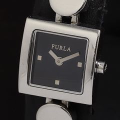 フルラFURLA 腕時計バングルウォッチ黒ブラックシルバーブレスレット